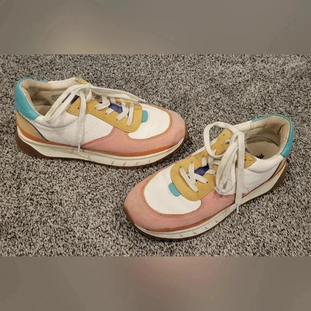 Madewell Kickoff Trainer Sneakers Colorblock Leather Womens Size 7 - Picture 2 of 8